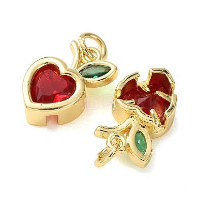Brass Micro Pave Cubic Zirconia Pendants X-CU-E003-12G-B-1