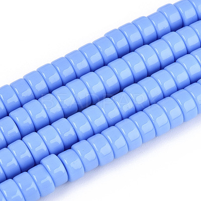 Opaque Solid Color Glass Beads Strands LS-GLAA-N026-3x6mm-08-1