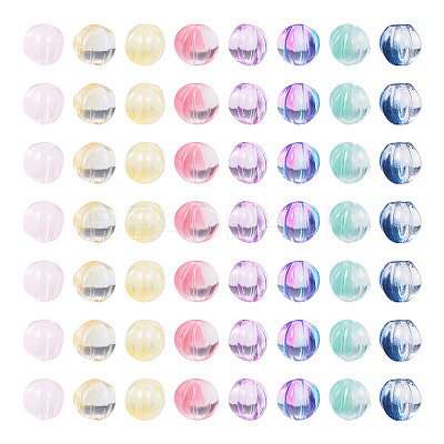 120Pcs 8 Colors Transparent Glass Beads GLAA-TA0004-25-1