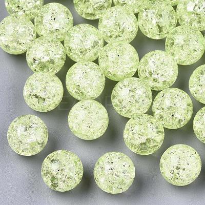 Transparent Crackle Acrylic Round Beads Strands CCG-R002-12mm-07-1