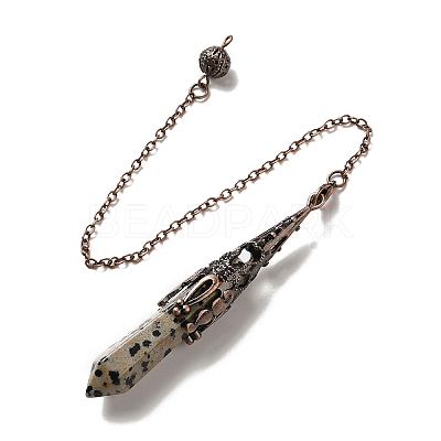 Mixed Gemstone/Glass Dowsing Pendulum Big Pendants G-H285-06R-1