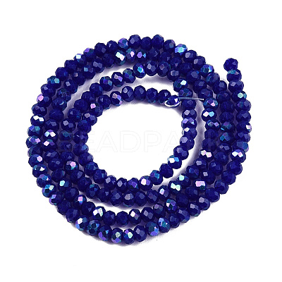 Electroplate Opaque Solid Color Glass Beads Strands LS-EGLA-A044-P1mm-L07-1