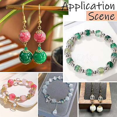 350Pcs 5 Colors Alloy Bead Caps Enamel Settings FIND-PA0001-08-1