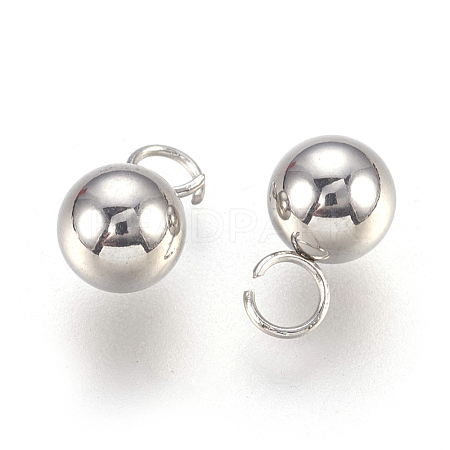 201 Stainless Steel Sphere Charms STAS-F175-09P-1