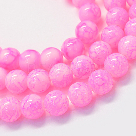 Baking Paint Glass Round Bead Strands DGLA-Q019-10mm-64-1