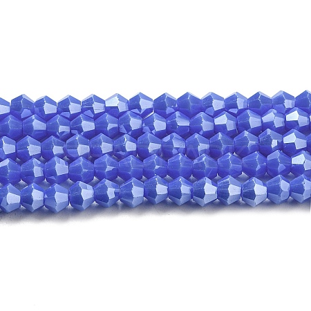 Opaque Solid Color Electroplate Glass Beads Strands LS-EGLA-A039-P4mm-A11-1