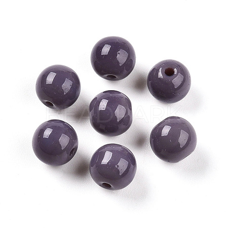 Opaque Solid Color Glass Beads X1-GLAA-N007-8mm-A07-1