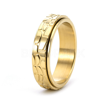 Textured Titanium Steel Rotating Finger Ring PW-WG29121-15-1