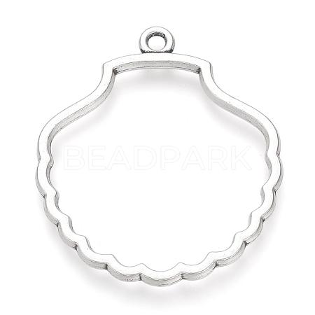 Tibetan Style Alloy Open Back Bezel Pendants TIBE-Q075-32AS-LF-1