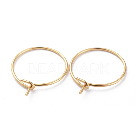 316 Surgical Stainless Steel Hoop Earring Findings X-STAS-J025-01A-G-1