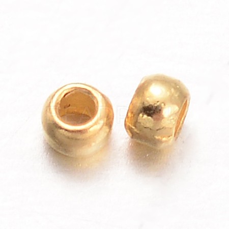 Rondelle Brass Crimp Beads KK-L134-33G-01-1