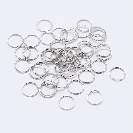 Anti-Tarnish Rhodium Plated 925 Sterling Silver Open Jump Rings STER-F036-02P-0.6x4mm-1