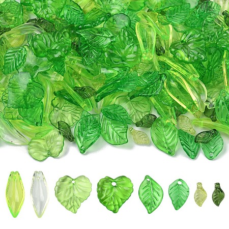 240Pcs 8 Styles Transparent Acrylic Pendants TACR-YW0002-48-1