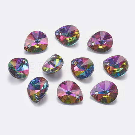 Faceted K9 Glass Rhinestone Charms RGLA-F053-A-001VO-1