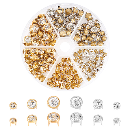 Brass Glass Rhinestone Spikes FIND-WR0003-65-1