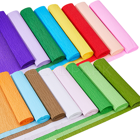 16Pca 16 Colors Handmade Crepe Paper DIY-FH0010-37-1