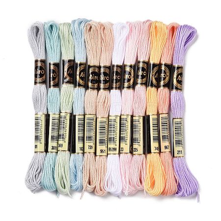 12 Skeins 12 Colors 6-Ply Polyester Embroidery Floss OCOR-M009-01B-02-1