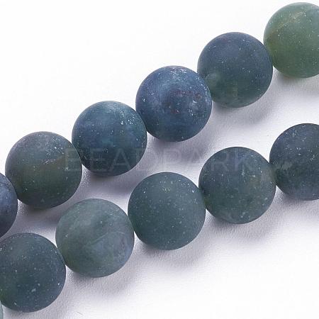 Natural Moss Agate Beads Strands G-F520-58-8mm-1