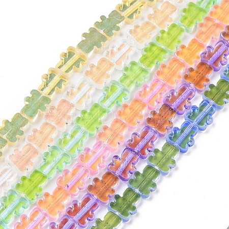 Transparent Electroplate Glass Beads Strands GLAA-F122-05-1