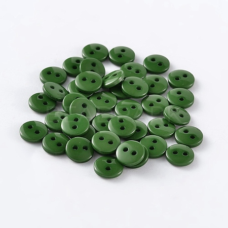 2-Hole Flat Round Resin Sewing Buttons for Costume Design BUTT-E119-20L-14-1