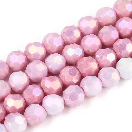 Anti-Tarnish Electroplate Glass Beads Strands EGLA-T021-6mm-15-04-1