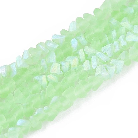 Frosted Transparent Glass Beads Strands GLAA-N054-4mm-07-1