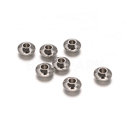 Flat Round 304 Stainless Steel Spacer Beads X-STAS-I050-05-1