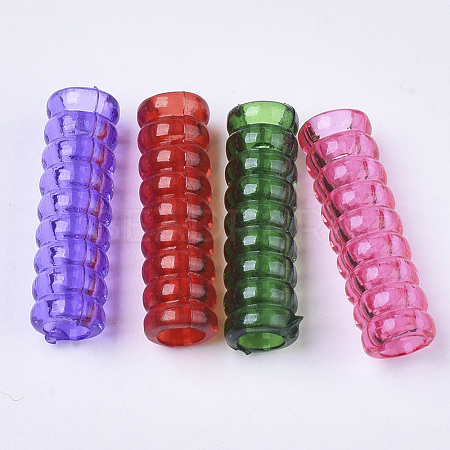Transparent Acrylic European Beads TACR-T015-029-1