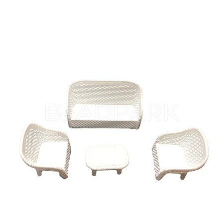 Simulation White Sofa Set for Micro Landscape Dollhouse Accessories PW-WG5255E-01-1