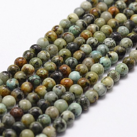 Natural African Turquoise(Jasper) Beads Strands X-G-D840-90-6mm-1