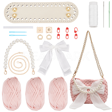 DIY Women's Bowknot Crossbody Bag Making Kits PURS-WH0005-58V-1