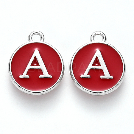 Platinum Plated Alloy Enamel Charms ENAM-S118-03A-P-1