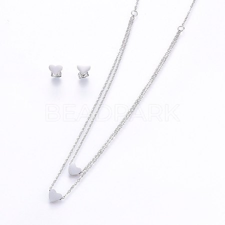 304 Stainless Steel Jewelry Sets SJEW-O090-33P-1