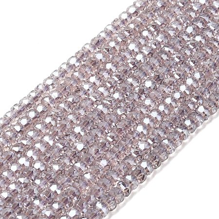 Electroplate Glass Beads Strands GLAA-Q105-03M-1