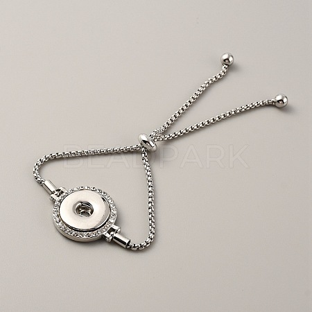 Crystal Rhinestone Interchangeable Snap Link Slider Bracelet Settings with Box Chains BJEW-WH0014-005A-1