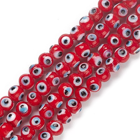 Handmade Evil Eye Lampwork Bead Strands LAMP-M015-02A-1