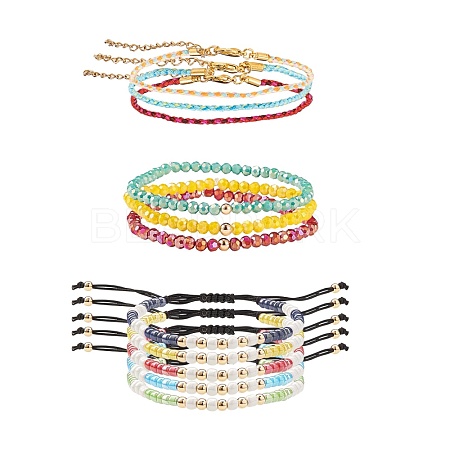 Adjustable Nylon Cord Braided Bead Bracelets BJEW-SZ0001-009-1