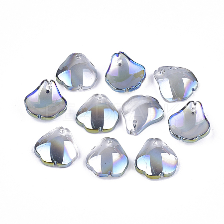 Electroplate Glass Pendants EGLA-S175-11C-1