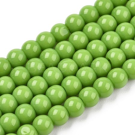 Opaque Solid Color Glass Beads Strands X-GLAA-T032-P10mm-06-1