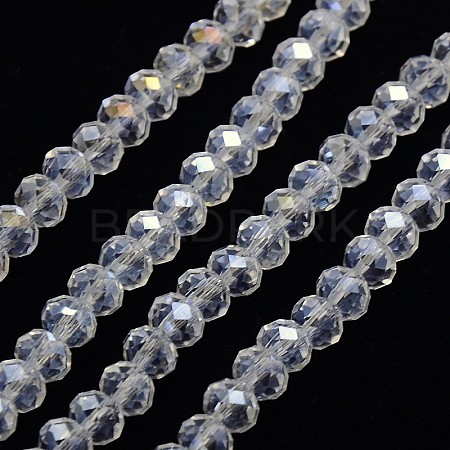 1 Strand Electroplate Crystal Glass Rondelle Beads Strands X-EGLA-F045C-01AB-1