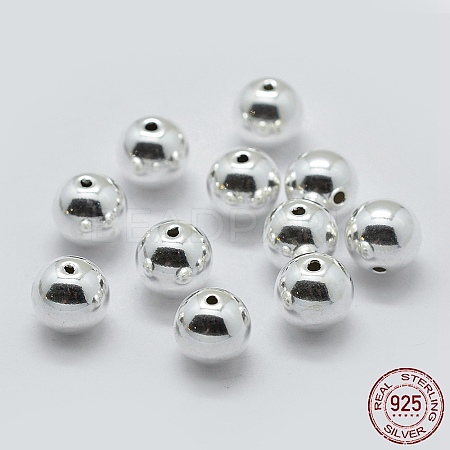 925 Sterling Silver Spacer Beads STER-K171-45S-8mm-1