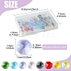 48Pcs 8 Colors Electroplate Glass Links Connectors EGLA-FS0001-48-4