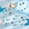   18 Pairs 7 Style Shell & Starfish & Turtle & Helm Zinc Alloy Stud Earrings Sets with Enamel EJEW-PH0001-16-5