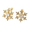Brass Micro Pave Clear Cubic Zirconia Cuff Earrings EJEW-F370-25G-3