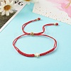 Cross Brass Beads Adjustable Nylon Thread Cord Bracelets BJEW-JB06396-4