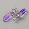 Glass Double Terminal Pointed Pendants G-WH0016-41J-2