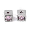 Brass Cubic Zirconia Beads KK-Q030-14B-P-1