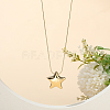 1Pc Star 304 Stainless Steel Pendant Round Snake Chain Necklaces NJEW-BBC0001-47G-4