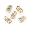 Brass Micro Pave Clear Cubic Zirconia Charms KK-E068-VB226-4