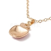 Enamel Apple Pendant Necklace with Golden Brass Cable Chains for Teachers' Day NJEW-TA00047-6